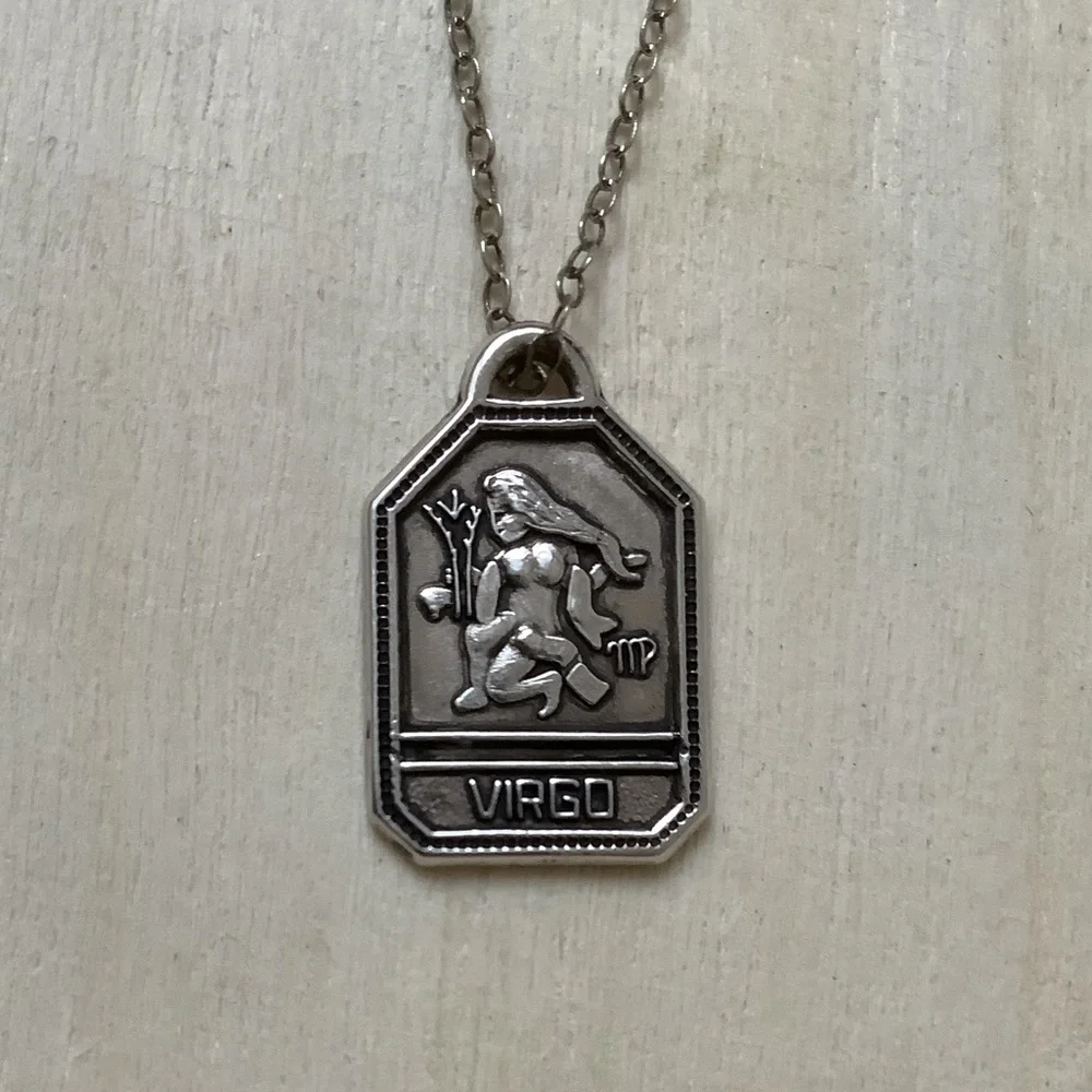 Virgo zodiac pendant-charm 16” chain (astrology) New Vintage sterling silver - Picture 1 of 13